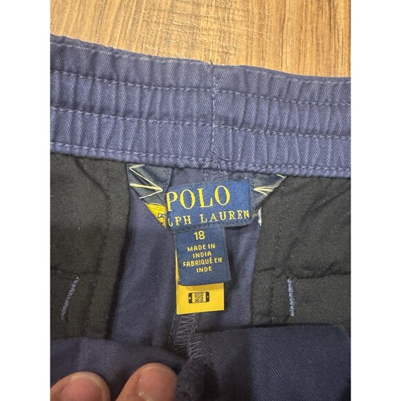 polo ralph lauren all over print pony logo boys shorts blue size 18 - Picture 4 of 4